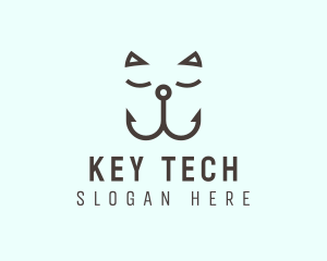 Catfish Cat Hook logo design