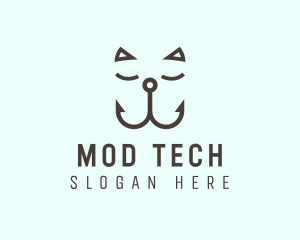 Catfish Cat Hook logo design