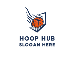 Hoop - Basketball Comet Ball logo design