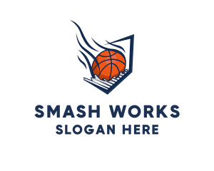 Smash - Basketball Comet Ball logo design