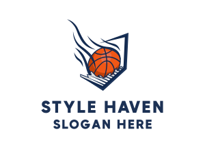 Basketball Court - Basketball Comet Ball logo design