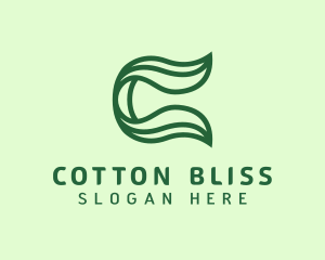 Natural Organic Leaf C Outline logo design