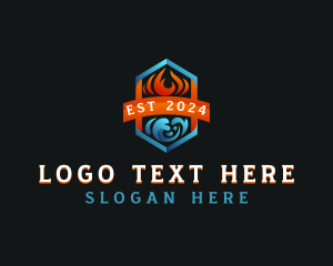 Heat - Cold Heating Temperature logo design