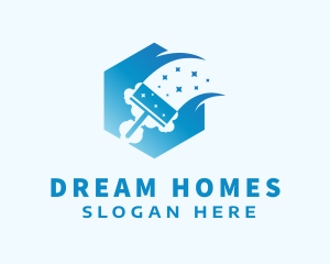 Blue Squeegee Housekeeper Logo