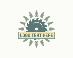 Lumber Mill - Tree Circular Saw logo design