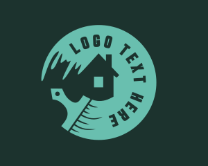 Teal - House Paint Brush Renovation logo design
