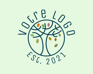 Tree Planting - Minimalist Autumn Forest logo design