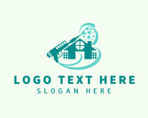 House - House Cleaning Pressure Washer logo design