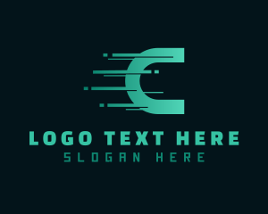 Green - Digital Tech Letter C logo design