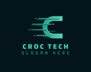 Digital Tech Letter C logo design