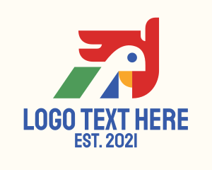 Colorful - Geometric Parrot Head logo design