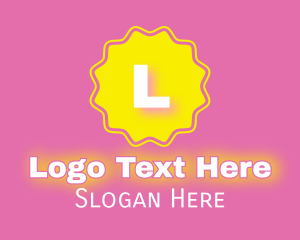 Label - Pink Yellow Label Starburst logo design
