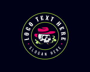 Hat - Skull Smoking Tobacco logo design