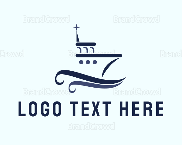 Cruise Ship Boat Transport Logo