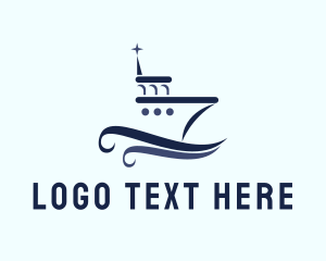 Sail Ship - Cruise Ship Boat Transport logo design