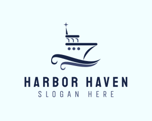 Ship Boat Seaport logo design