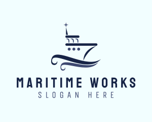 Ship Boat Seaport logo design