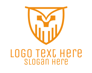 Owl - Orange Owl Shield logo design