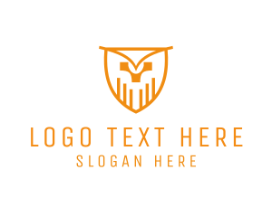 Abstract - Industrial Owl Shield logo design