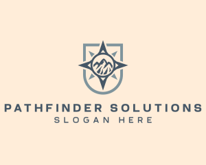 Mountain Compass Navigation logo design