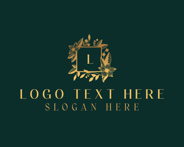 High End - Floral Wedding Frame logo design