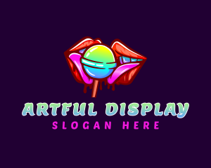 Seductive Lips Lollipop logo design