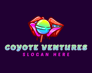 Seductive Lips Lollipop logo design