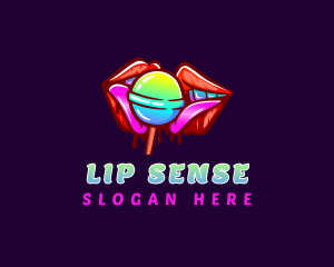 Seductive Lips Lollipop logo design