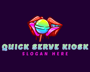 Seductive Lips Lollipop logo design