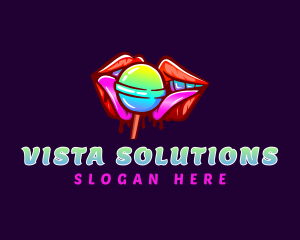 Seductive Lips Lollipop logo design