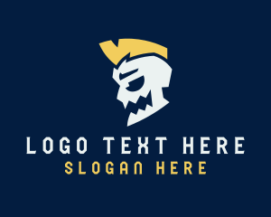 Goatee - Skull Mohawk Punk logo design