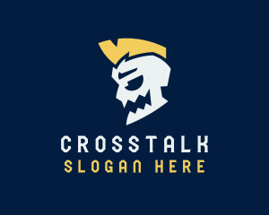 Skate Shop - Skull Mohawk Punk logo design