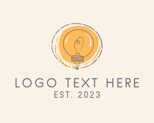 Lamp - Sketch Light Bulb logo design