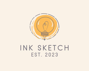 Sketch Light Bulb  logo design