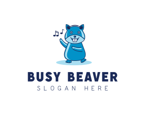 Beaver - Music Rodent Dance logo design