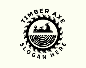 Lumberjack - Carpenter Lumberjack Woodwork logo design