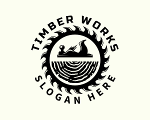 Timber - Carpenter Lumberjack Woodwork logo design