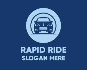 Cab - Blue Sedan Car logo design