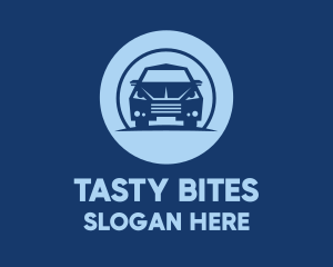 Car Leasing - Blue Sedan Car logo design