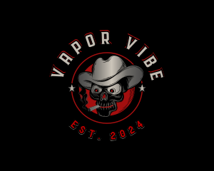 Skull Hat Smoking logo design