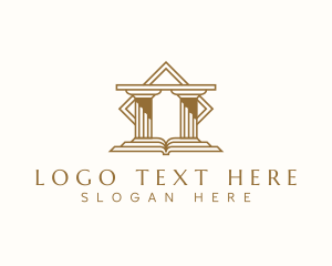 Library - Book Column Pillar logo design