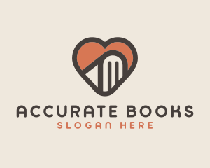 Heart Book Learning logo design