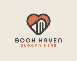 Bookstore - Heart Book Learning logo design