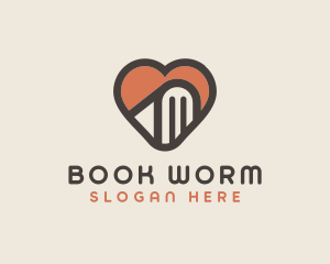 Book - Heart Book Learning logo design
