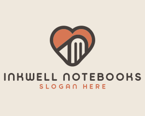 Notebook - Heart Book Learning logo design