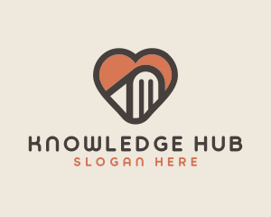 Learning - Heart Book Learning logo design