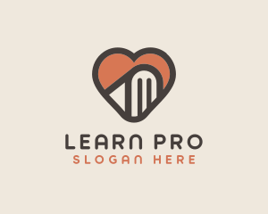 Teach - Heart Book Learning logo design