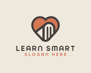 Studying - Heart Book Learning logo design