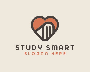 Student - Heart Book Learning logo design