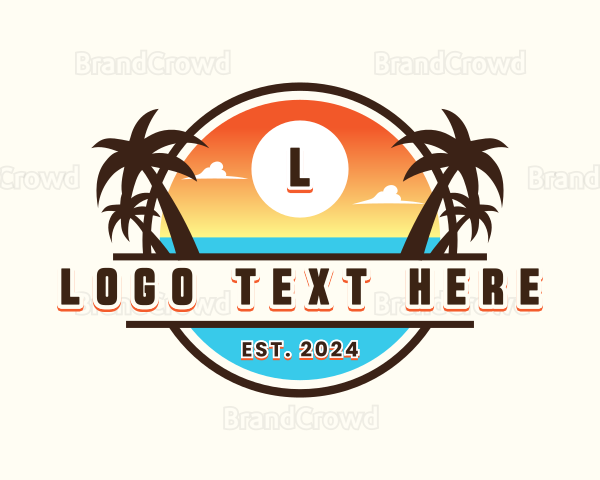 Tropical Beach Vacation Logo